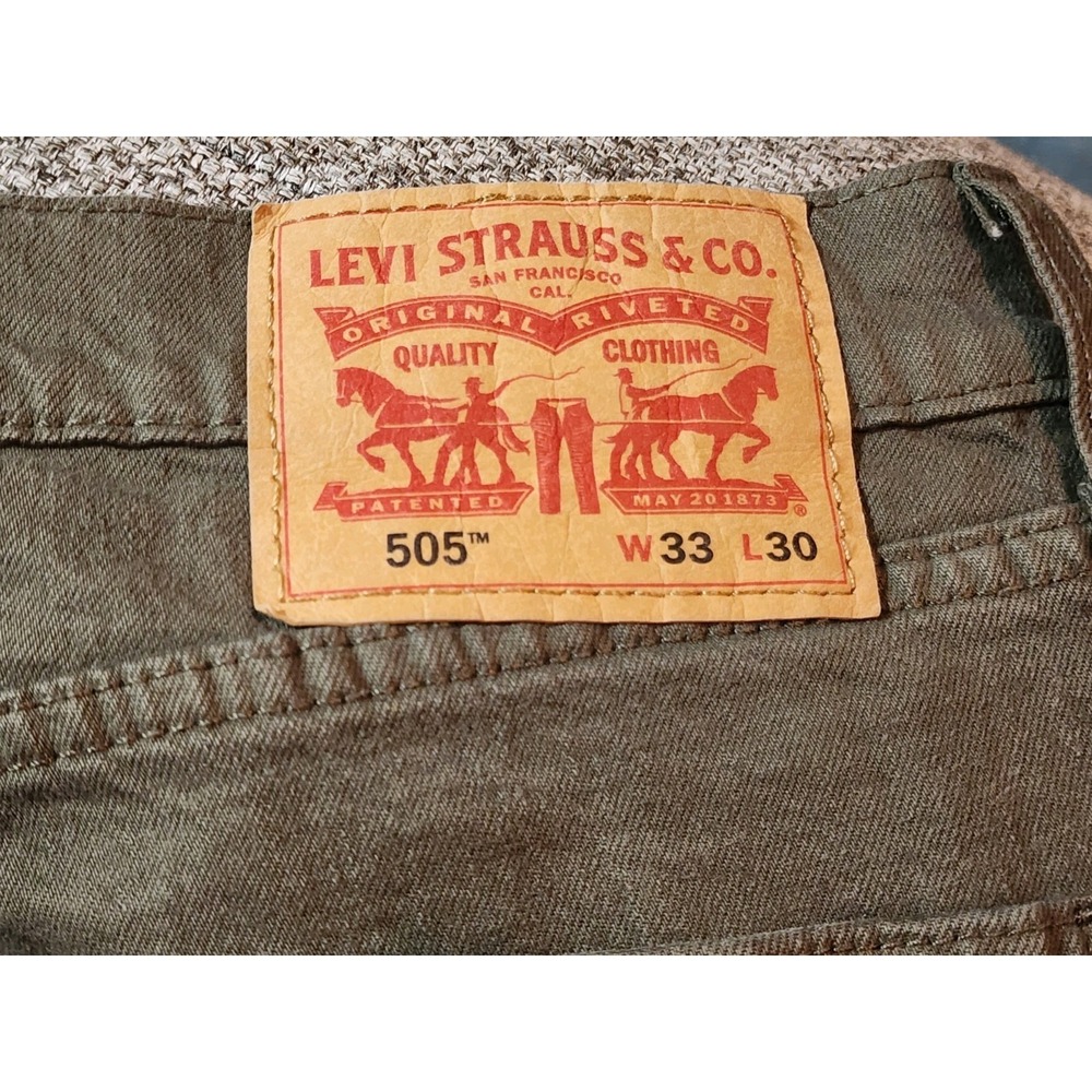Levi's 505 Men's Denim Jeans, Size 33x30, Green, Regular Fit, Straight Leg - Picture 4 of 6